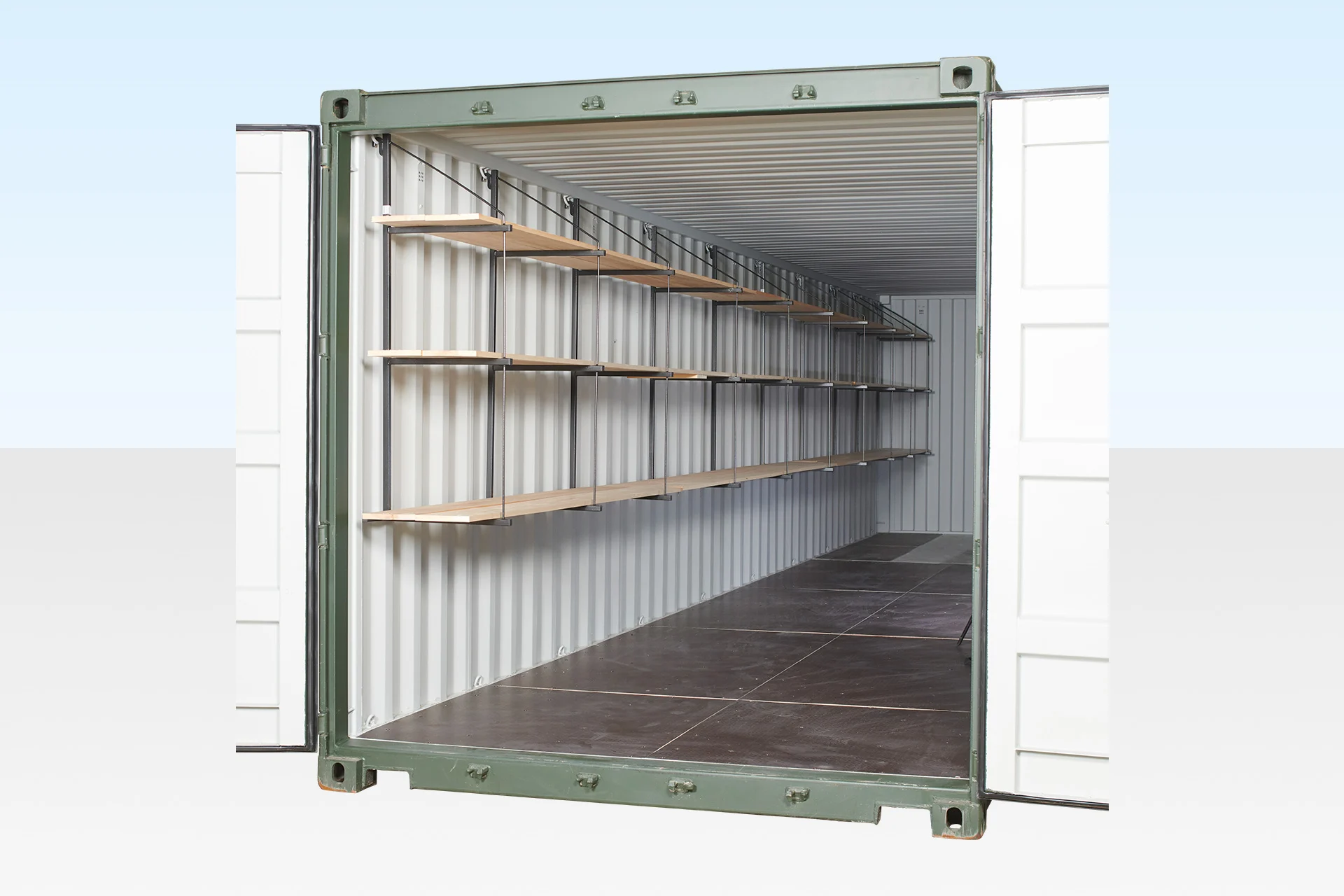Container Shelving (Fastfit Brackets) 40ft Container Single Side - Image 2