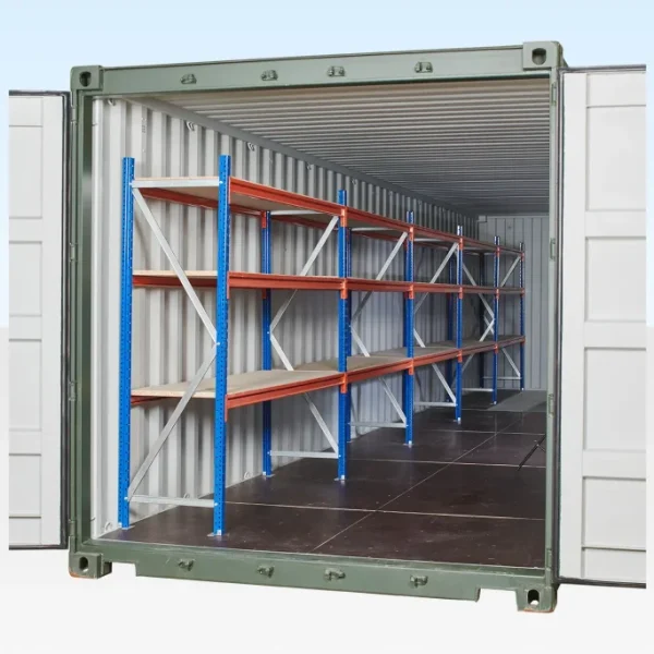 Container Racking – Adjustable, Heavy Duty Three Tier (5 Bays)