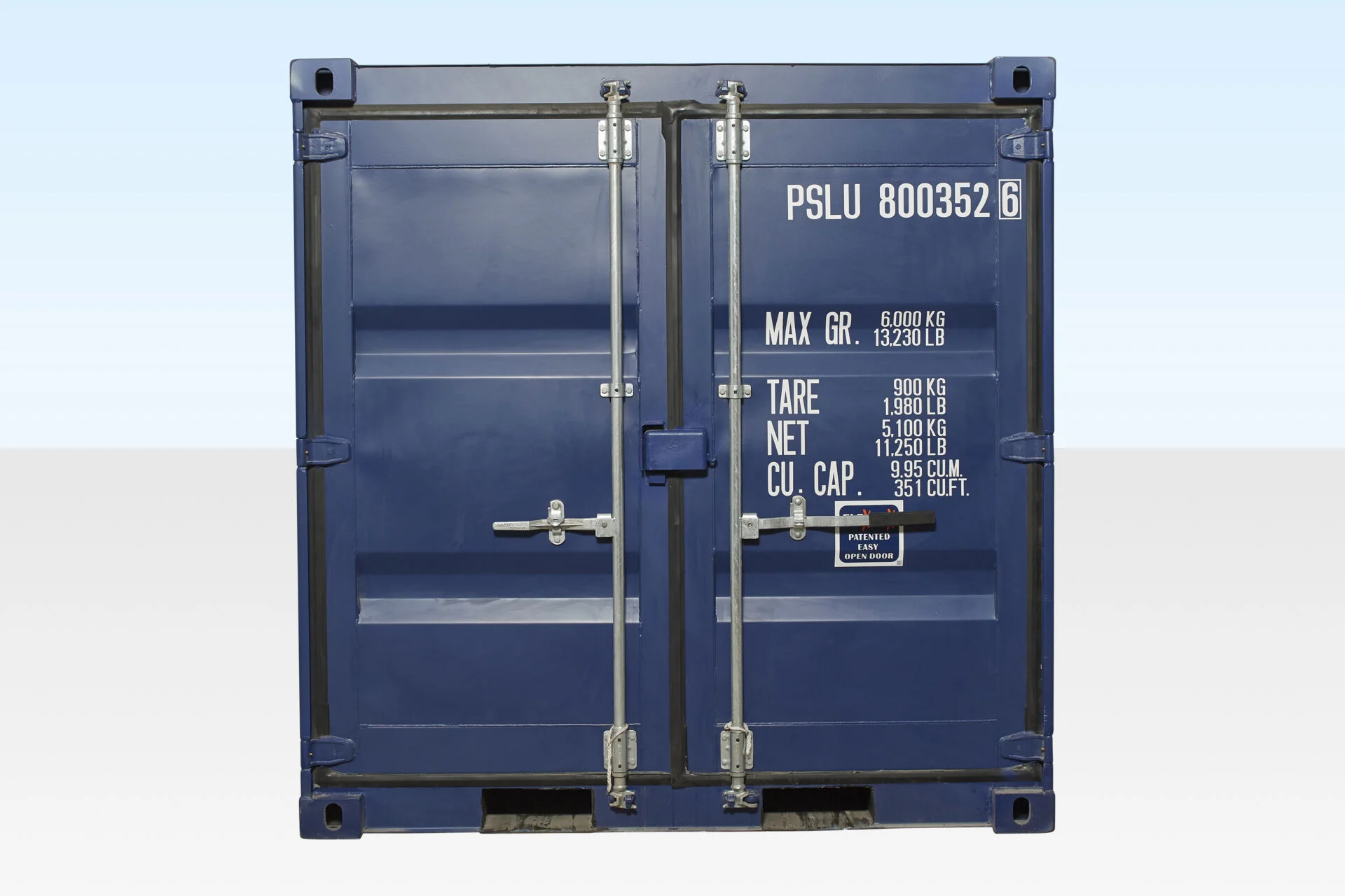8ft Shipping Container (One Trip) Blue (RAL 5013) - Image 2