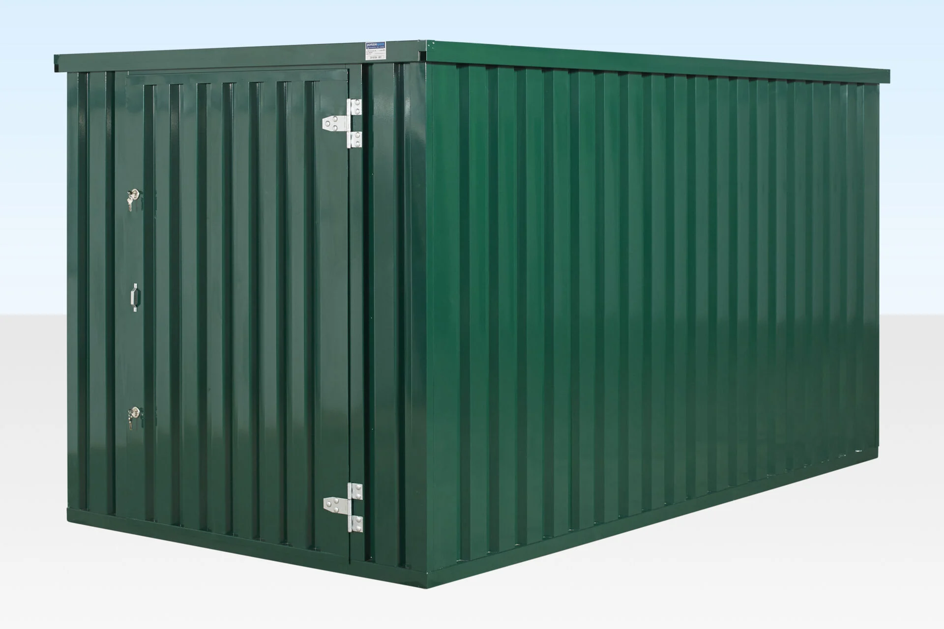 4m x 2.1m Flatpacked Store Powder Coated