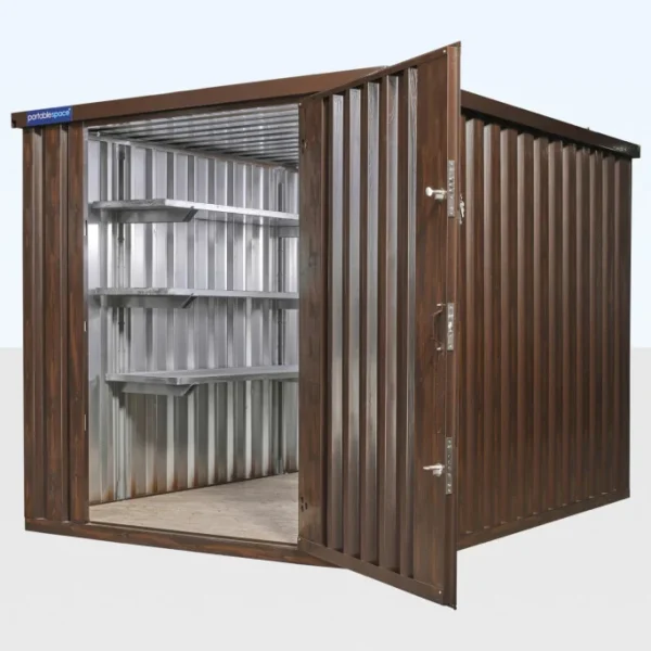 Wood-Effect Flat Packed Storage Container 2m x 2.1m