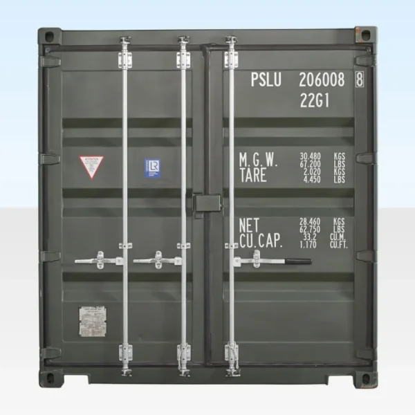 20ft Shipping Container (One Trip) Dark Green (RAL 6007)