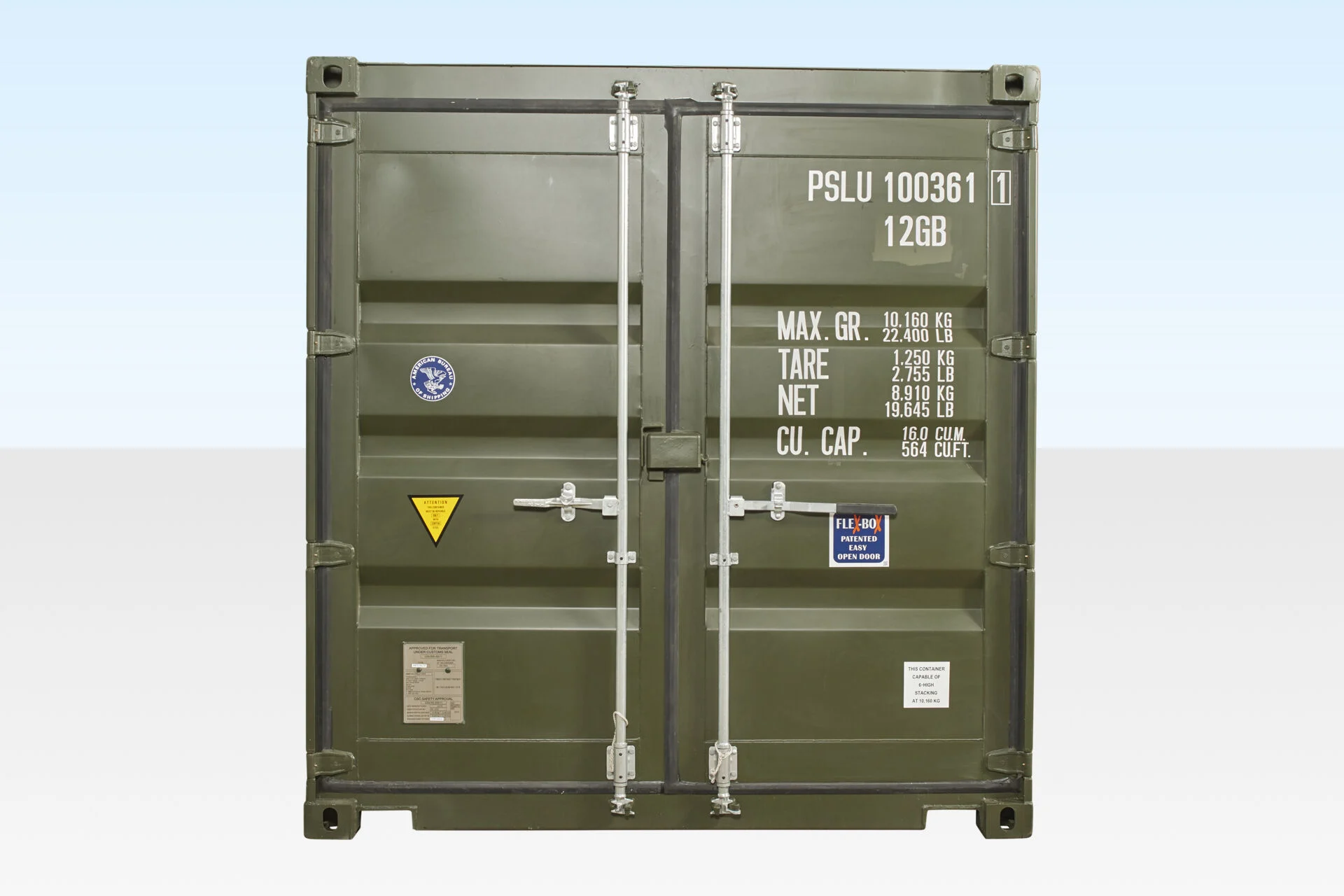 10ft x 8ft Shipping Container (One Trip) Green (RAL 6007) - Image 2