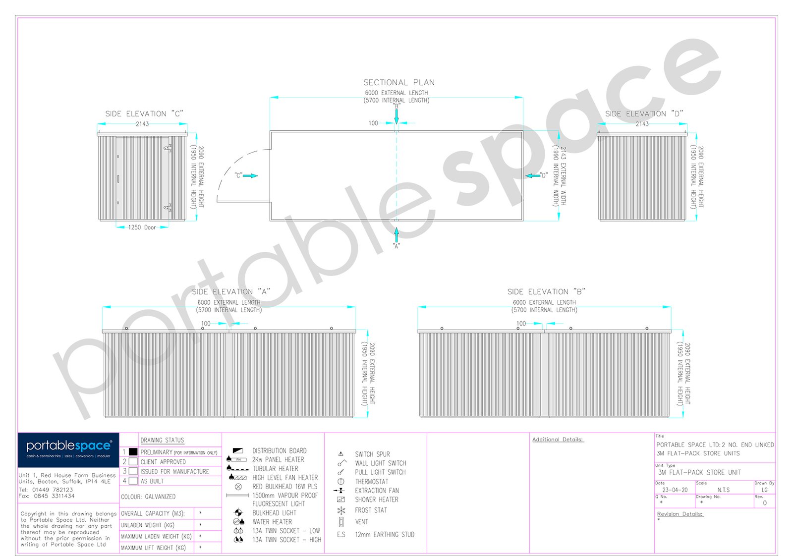 6m x 2.1m End Linked Flat Packed Container Bundle (Galv) - Image 7