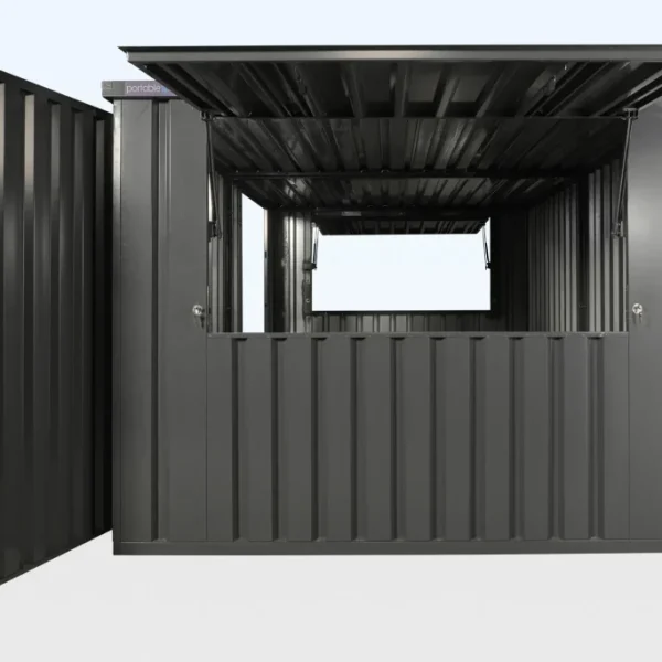 4m x 4.2m Side Linked Flat Packed Kiosk Bundle (RAL7015)