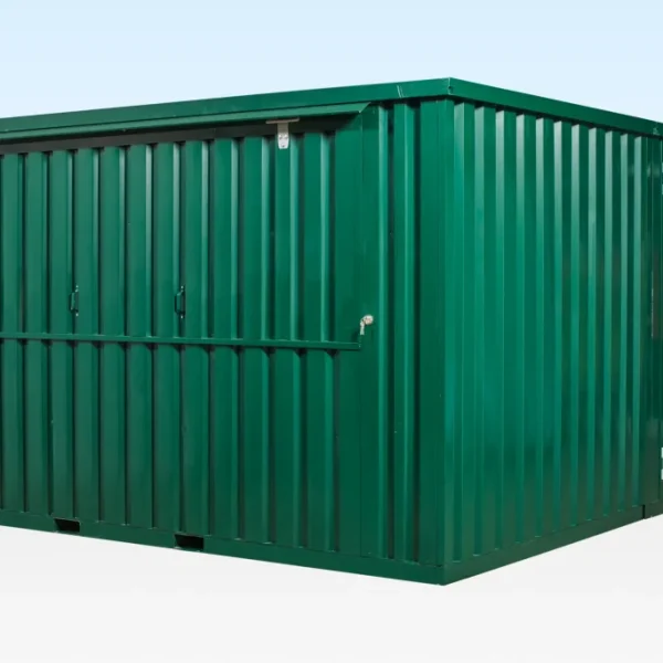 4m x 4.2m Side Linked Flat Packed Kiosk Bundle (RAL6005)