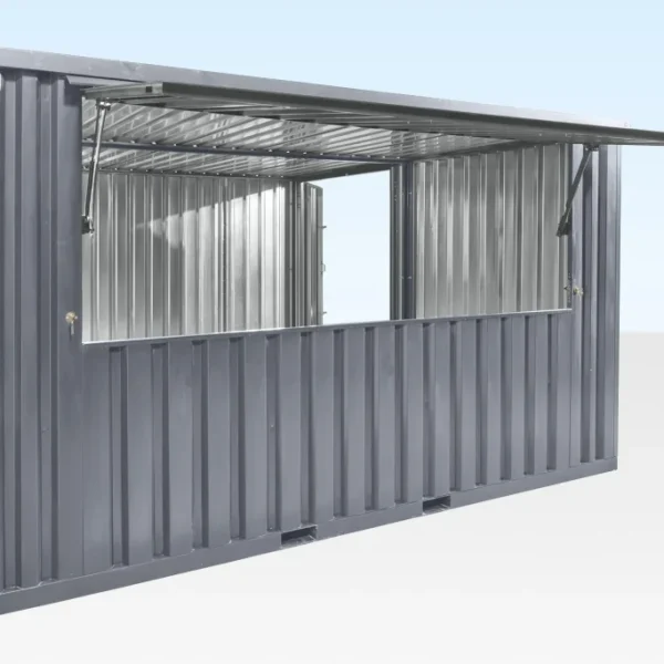 4m x 4.2m Side Linked Flat Packed Kiosk Bundle (RAL7015)