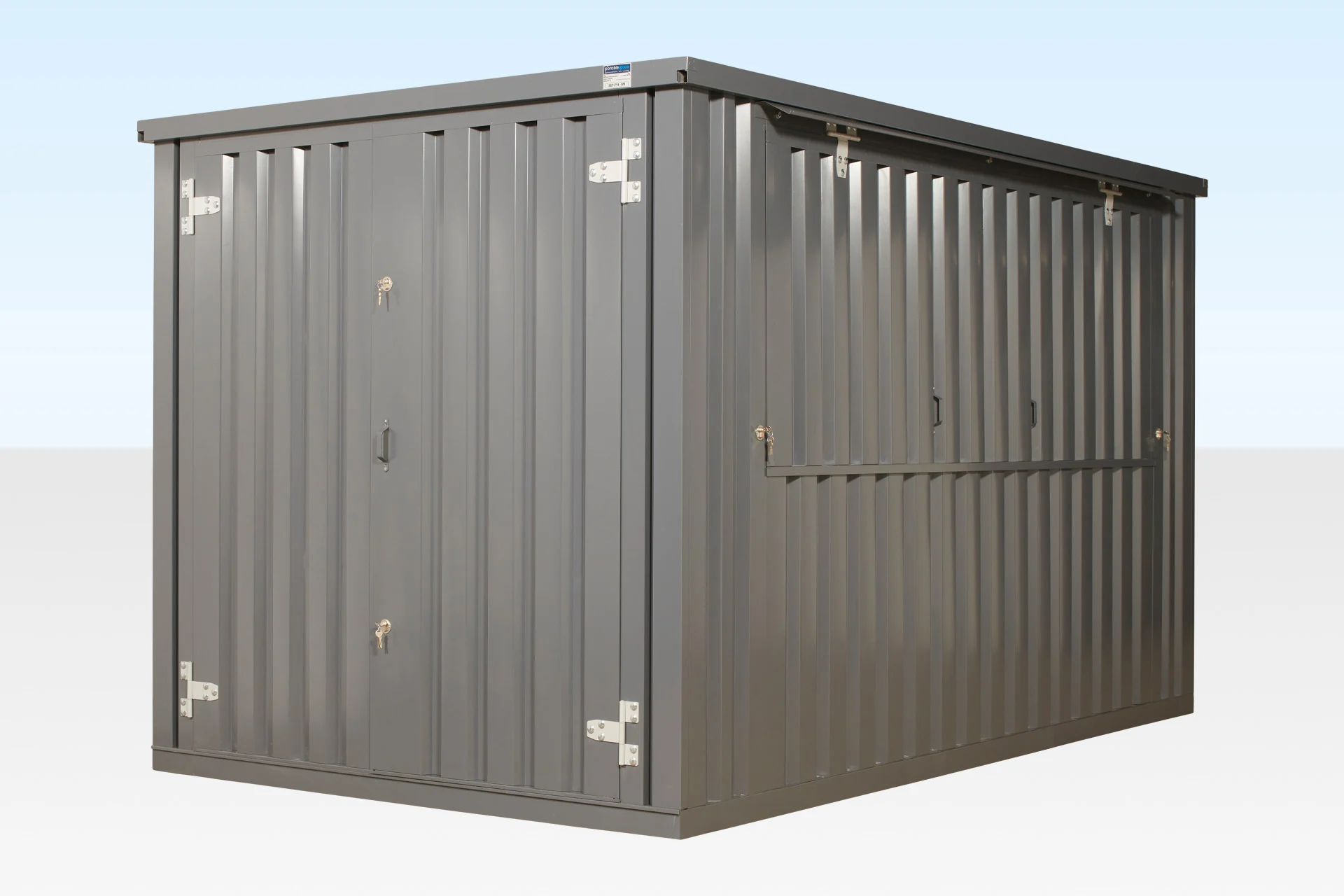 4m XL Flat Pack Kiosk (RAL7015) – Grey - Image 3