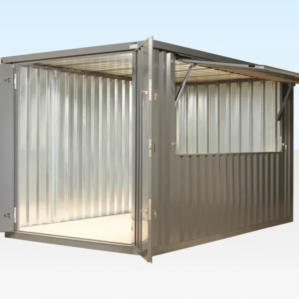 4m XL Flat Pack Kiosk (RAL7015) – Grey