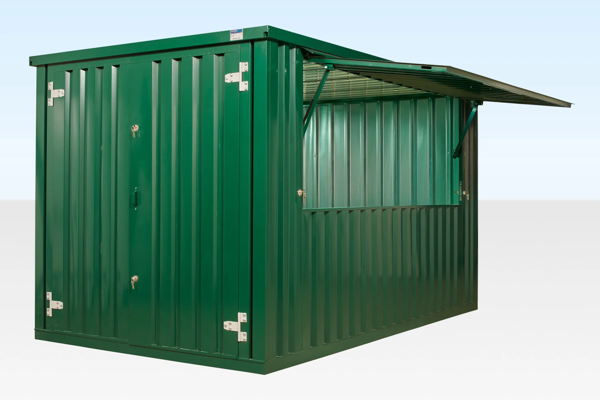 4m XL Flat Pack Kiosk (RAL6005) – Green - Image 3